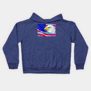 Bald Eagle over the Stars and Stripes Kids Hoodie